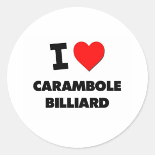 I Liebe Carambole Billard Runder Aufkleber