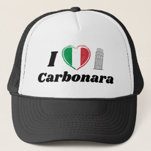 I Liebe Carbonara Italian Heart Flag Trucker Hat Truckerkappe