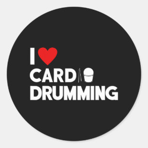 I Liebe Cardio Drumming Gym Fitness Cl Workout Runder Aufkleber
