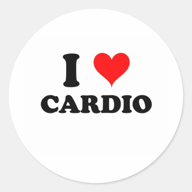 I Liebe Cardio Runder Aufkleber (Vorderseite)