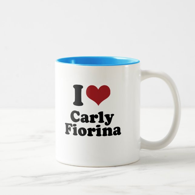 I Liebe Carly Fiorina für Präsidenten Zweifarbige Tasse (Rechts)