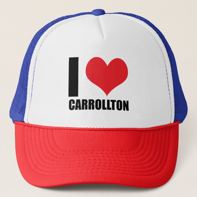 I Liebe Carrollton Truckerkappe (Vorderseite)