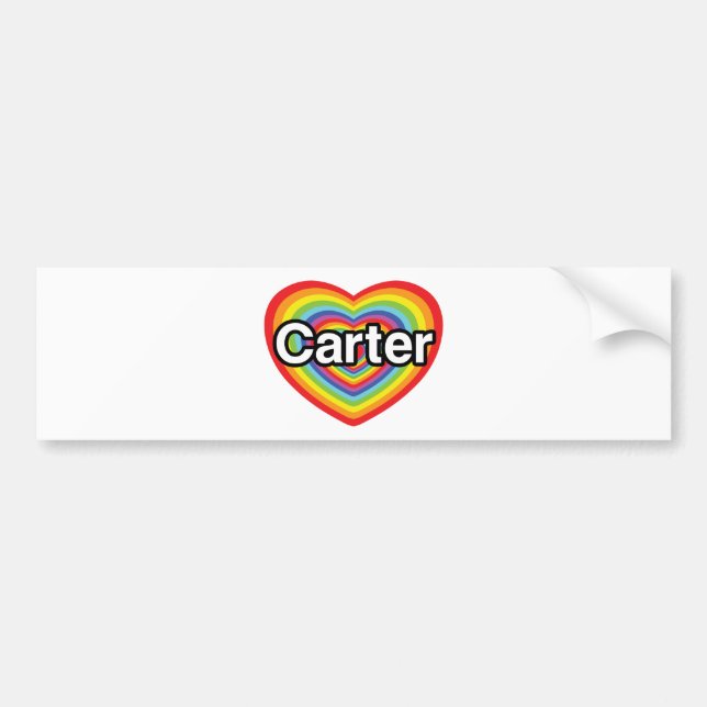 I Liebe Carter: Regenbogenherz Autoaufkleber (Vorne)