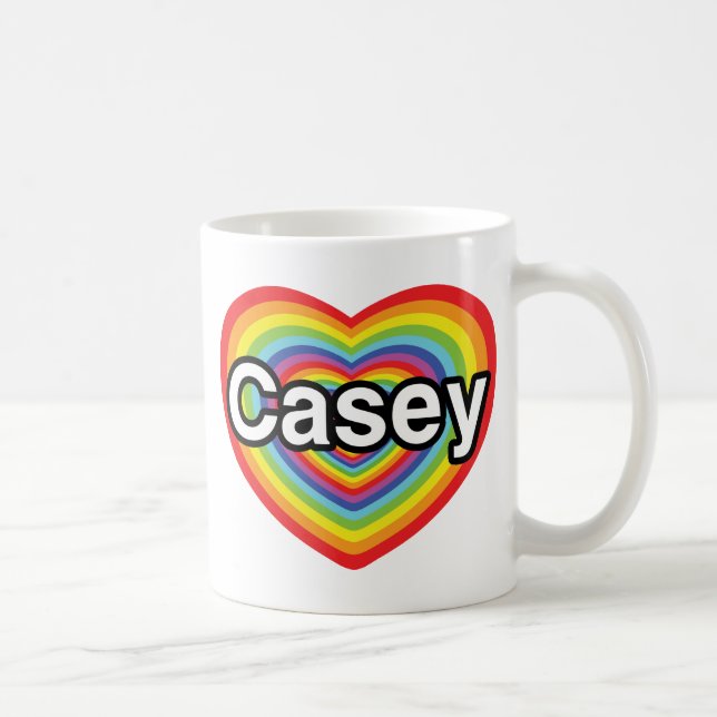 I Liebe Casey: Regenbogenherz Tasse (Rechts)