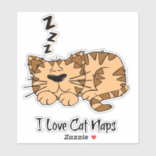 I Liebe Cat Nickerchen Aufkleber