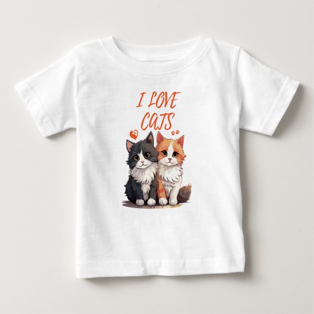 I LIEBE CATS BABY T-SHIRT (Vorderseite)