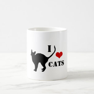 I Liebe Cats & Black Cat Kaffee / Tee Tasse