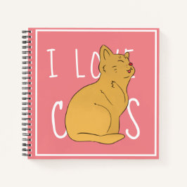 I Liebe Cats Einfaches Zeichnend Notebook Notizbuch