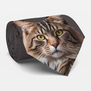 I Liebe Cats Gray Tabby Cat Neck Tie Krawatte