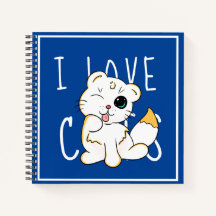 I Liebe Cats - Niedlich Zeichnend Notebook