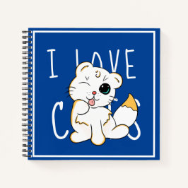 I Liebe Cats - Niedlich Zeichnend Notebook Notizbuch