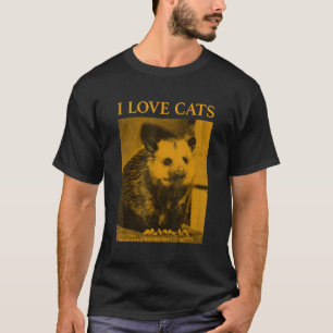 I Liebe Cats Opossum T-Shirt
