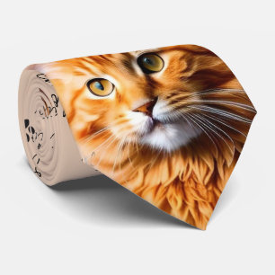 I Liebe Cats Orange Tabby Cat Neck Tie Krawatte