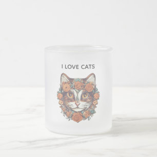 I LIEBE CATS PHANTASTISCH ART KATZLOVERDESIGN MATTGLASTASSE
