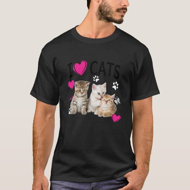 I Liebe Cats Shirt Cat lover T-Shirt I Liebe Kätzc (Vorderseite)