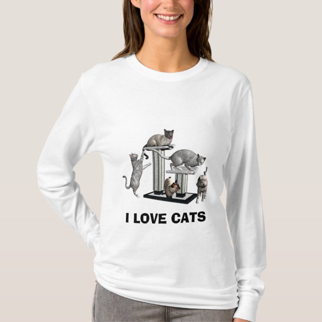 I LIEBE CATS T - SHIRT (Vorderseite)
