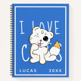 I Liebe Cats - Vorlage für Niedliche Namen Notizbuch