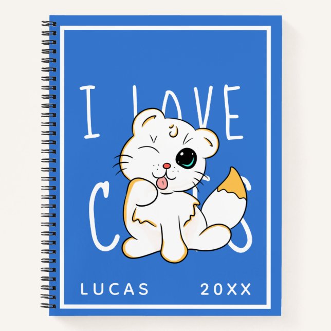 I Liebe Cats - Vorlage für Niedliche Namen Notizbuch (Vorderseite)
