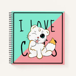 I Liebe Cats - Zeichnend - 2 farbiges Notebook Notizbuch