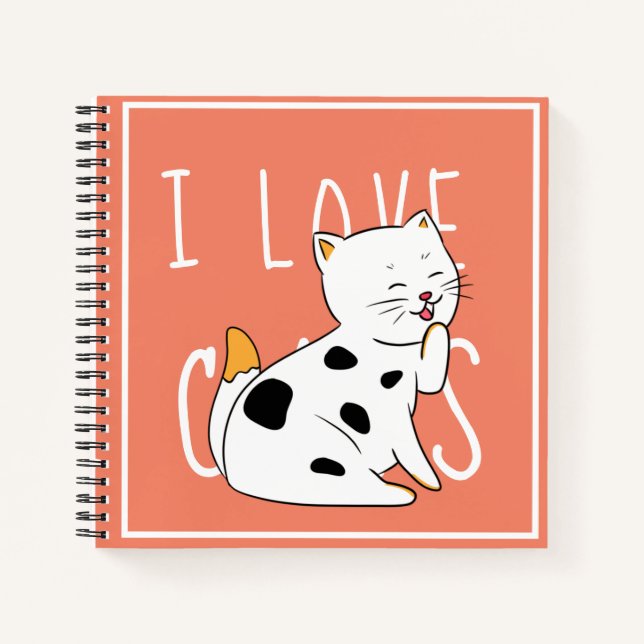 I Liebe Cats - Zeichnend Notebook Notizbuch (Vorderseite)