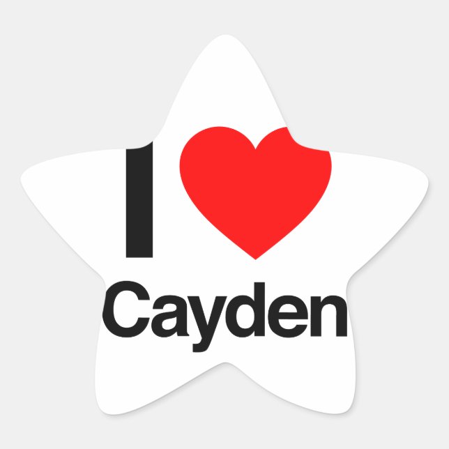 i Liebe Cayden Stern-Aufkleber (Vorderseite)