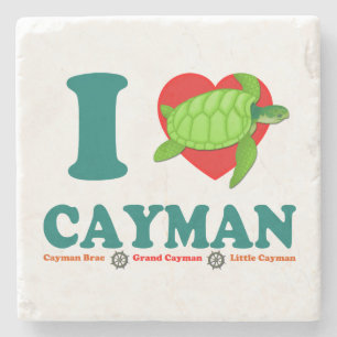 I Liebe Cayman Caribbean Style Souvenir Steinuntersetzer