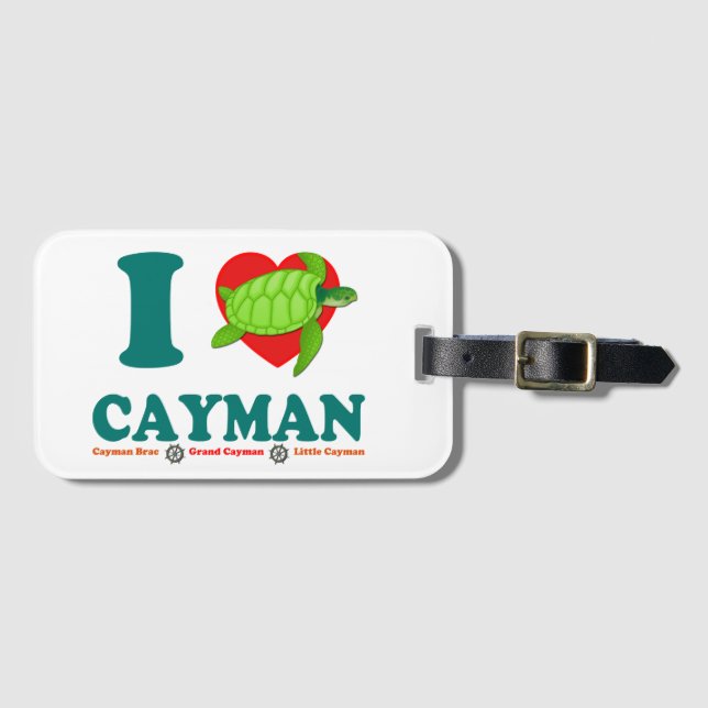 I Liebe Cayman Gepäckanhänger (Vorderseite (Horizontal))
