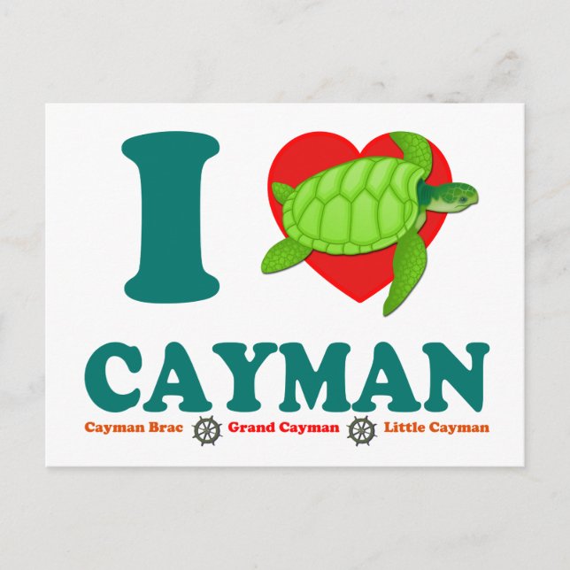 I Liebe Cayman Postkarte (Vorderseite)