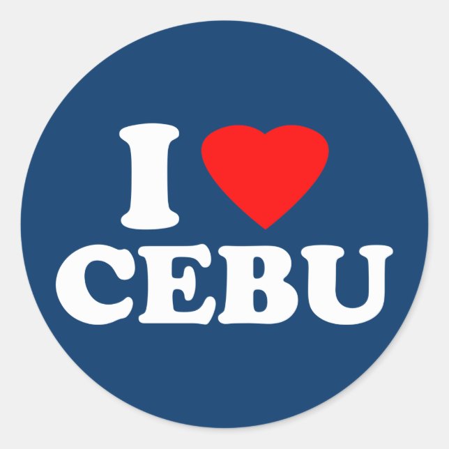 I Liebe Cebu Runder Aufkleber (Vorderseite)