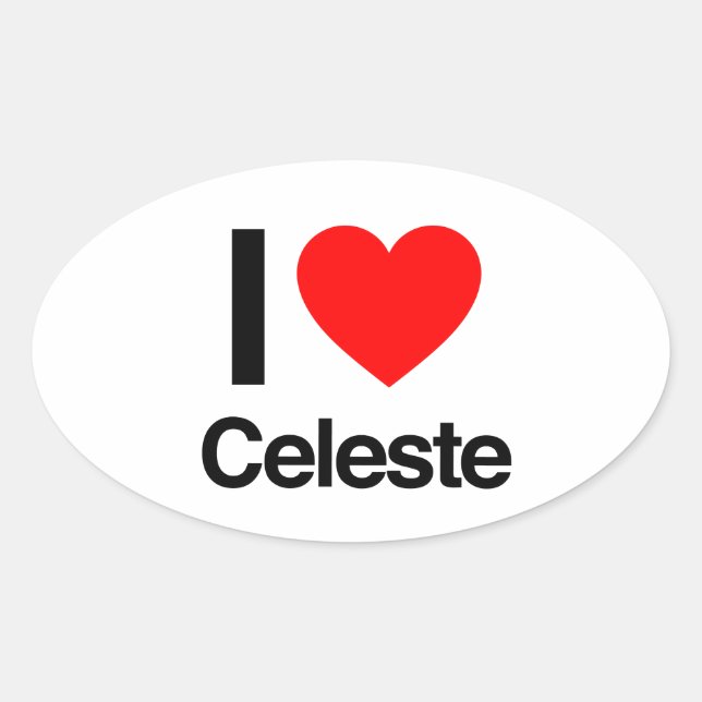 i Liebe celeste Ovaler Aufkleber (Vorderseite)