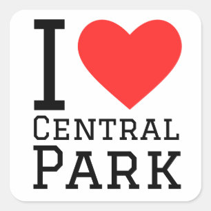 I Liebe Central Park Quadratischer Aufkleber