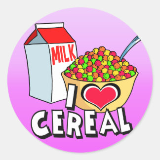 I LIEBE CEREAL RUNDER AUFKLEBER
