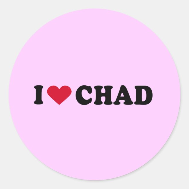 I LIEBE CHAD RUNDER AUFKLEBER (Vorderseite)