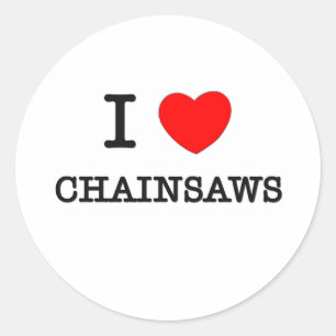 I Liebe Chainsaws Runder Aufkleber