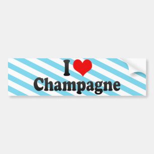 I Liebe Champagne Autoaufkleber