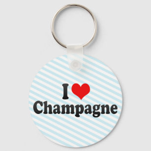 I Liebe Champagne Schlüsselanhänger