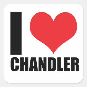 I Liebe Chandler Quadratischer Aufkleber