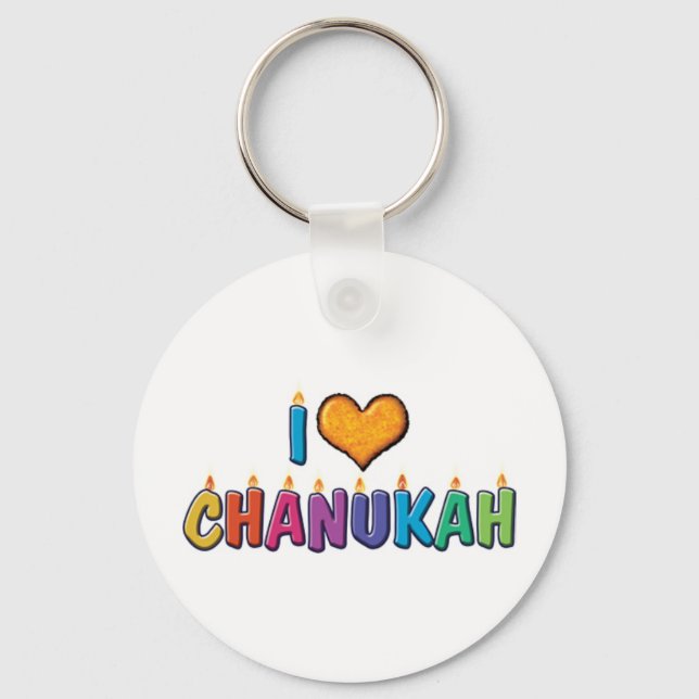 I Liebe Chanukah Schlüsselanhänger (Vorderseite)