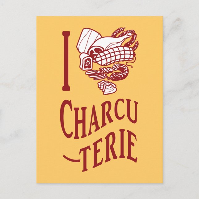 I Liebe Charcuterie Postkarte (Vorderseite)