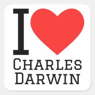 I Liebe Charles darwin Quadratischer Aufkleber