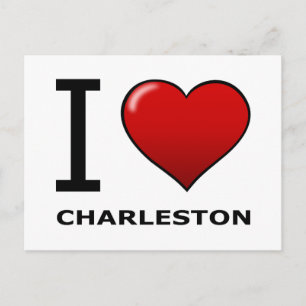 I LIEBE CHARLESTON, SC - SÜDKAROLINA POSTKARTE