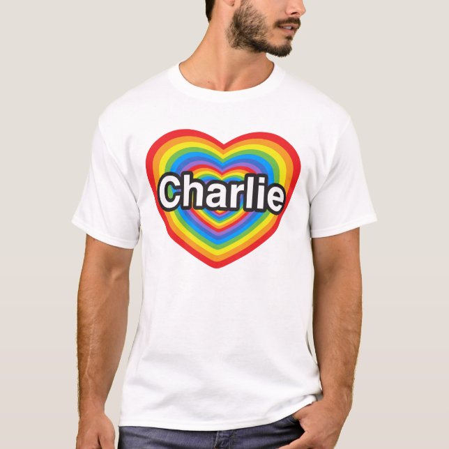 I Liebe Charlie. Liebe I Sie Charlie. Herz T-Shirt (Vorderseite)