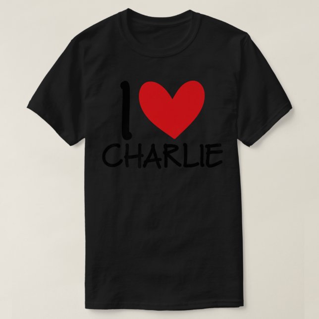 I Liebe Charlie Name Herz Personalisierten Männer  T-Shirt (Design vorne)