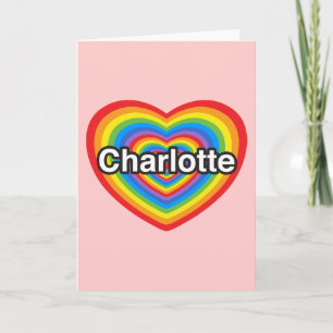 I Liebe Charlotte. Liebe I Sie Charlotte. Herz Karte