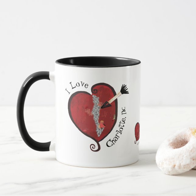 I Liebe Charlotte, NC-Tasse Tasse (Mit Donut)