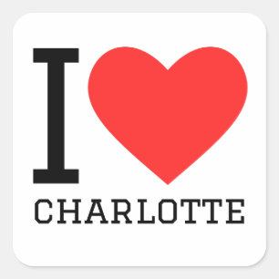 I Liebe Charlotte Quadratischer Aufkleber