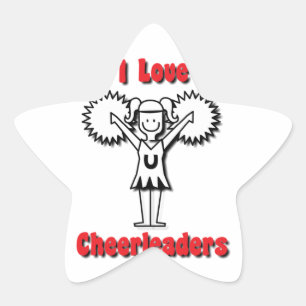 I Liebe-Cheerleadern Stern-Aufkleber