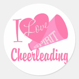 I Liebe Cheerleading Runder Aufkleber