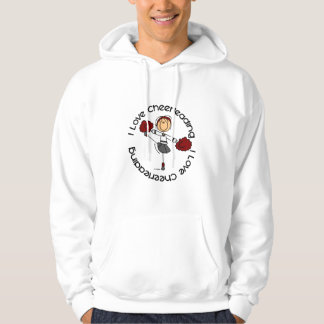 I Liebe-Cheerleading Strichmännchen-Cheerleader Hoodie