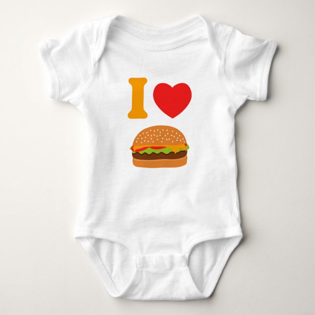 I Liebe-Cheeseburger Baby Strampler (Vorderseite)